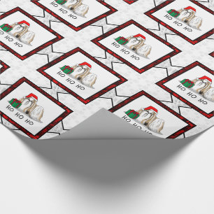 Christmas Santa Hat Shih Tzu (tan white) Dog Cute Wrapping Paper