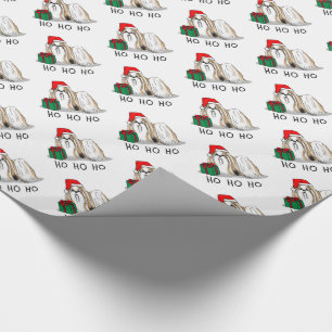Christmas Santa Hat Shih Tzu (tan white) Dog Cute Wrapping Paper
