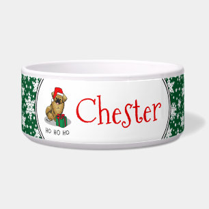 Christmas Santa Hat Tibetan Spaniel (Brown) Cute