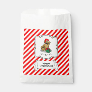 Christmas Santa Hat Tibetan Spaniel (Brown) Cute Favour Bag