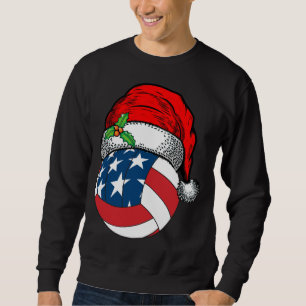 Christmas Santa Hat Volleyball Sport Funny Gift Sweatshirt