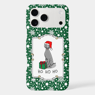 Christmas Santa Hat Weimaraner Dog (grey 1) Cute