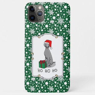 Christmas Santa Hat Weimaraner Dog (grey 1) Cute iPhone 11 Pro Max Case
