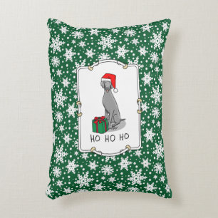 Christmas Santa Hat Weimaraner Dog (grey 1) Cute Decorative Cushion