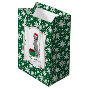 Christmas Santa Hat Weimaraner Dog (grey 1) Cute Medium Gift Bag