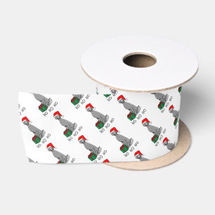 Christmas Santa Hat Weimaraner Dog (grey 1) Cute Satin Ribbon