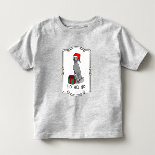 Christmas Santa Hat Weimaraner Dog (grey 1) Cute Toddler T-Shirt