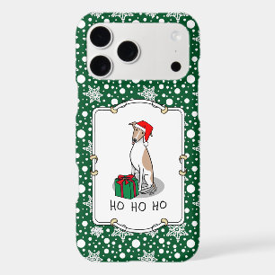 Christmas Santa Hat Whippet Dog Fawn & white Cute