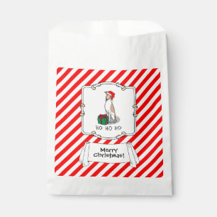 Christmas Santa Hat Whippet Dog Fawn & white Cute Favour Bag