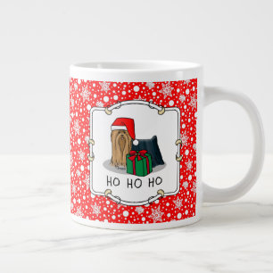 Christmas Santa Hat Yorkshire Terrier Yorkie Cute Large Coffee Mug