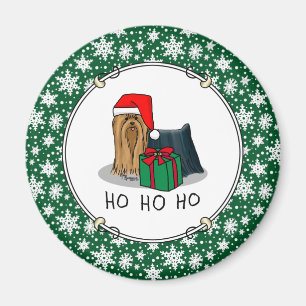 Christmas Santa Hat Yorkshire Terrier Yorkie Cute Magnet