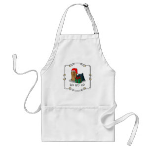 Christmas Santa Hat Yorkshire Terrier Yorkie Cute Standard Apron