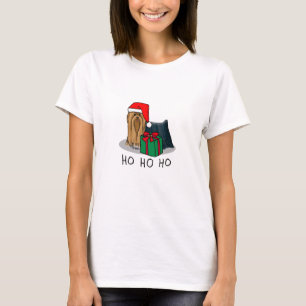 Christmas Santa Hat Yorkshire Terrier Yorkie Cute T-Shirt