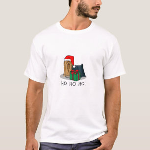 Christmas Santa Hat Yorkshire Terrier Yorkie Cute T-Shirt