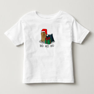 Christmas Santa Hat Yorkshire Terrier Yorkie Cute Toddler T-Shirt