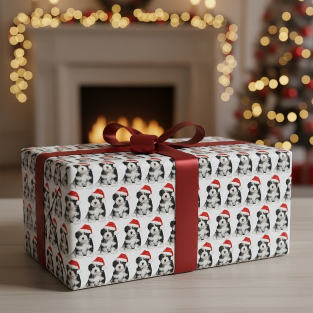 Christmas Santa Havanese Puppy Wrapping Paper (Christmas Santa Havanese Puppy Wrapping Paper)