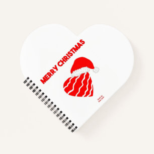Christmas Santa Heart Heart Shaped Spiral Notebook