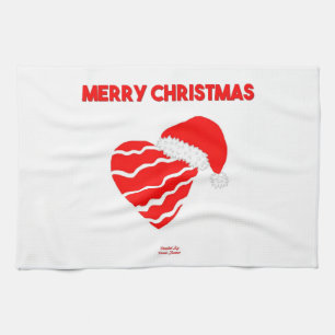 Christmas Santa Heart Kitchen Towel