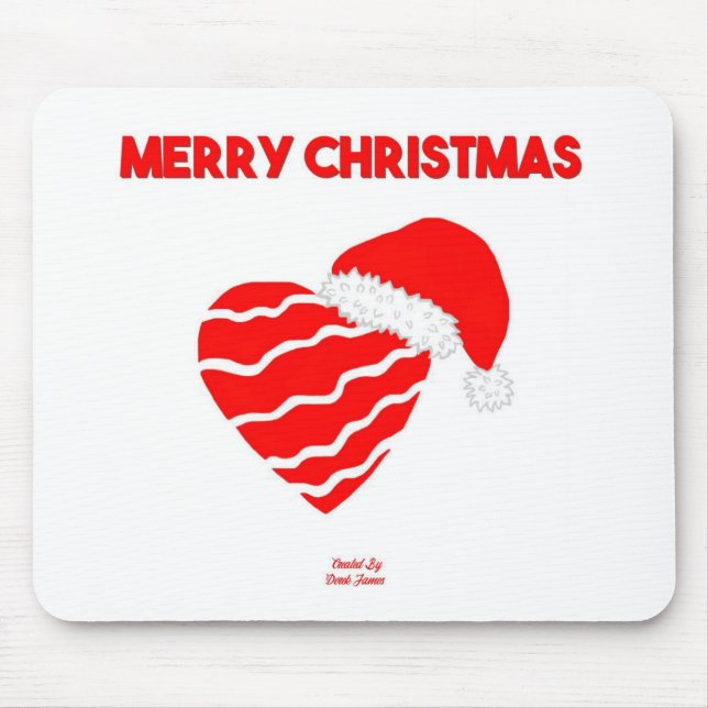 Christmas Santa Heart Mouse Pad (Front)