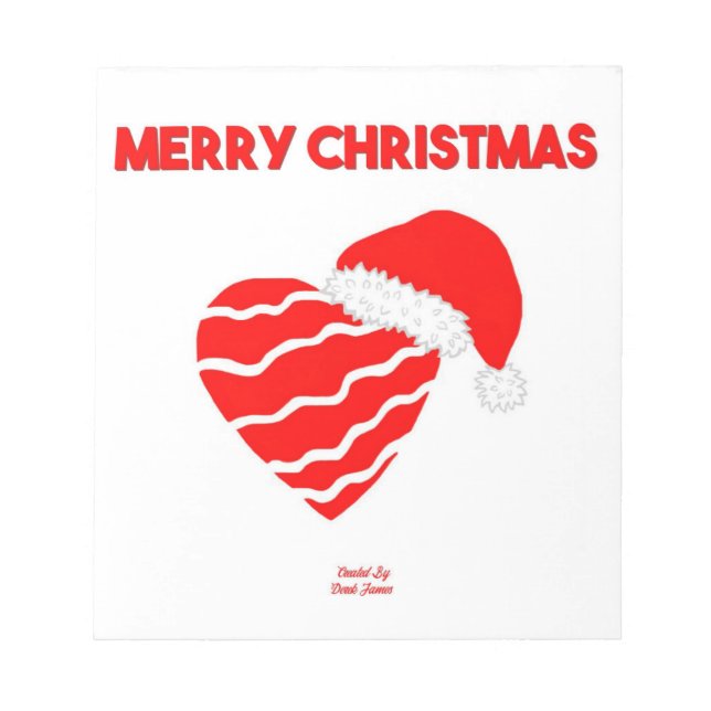 Christmas Santa Heart Notepad (14 cm x 15.2 cm) (Front)