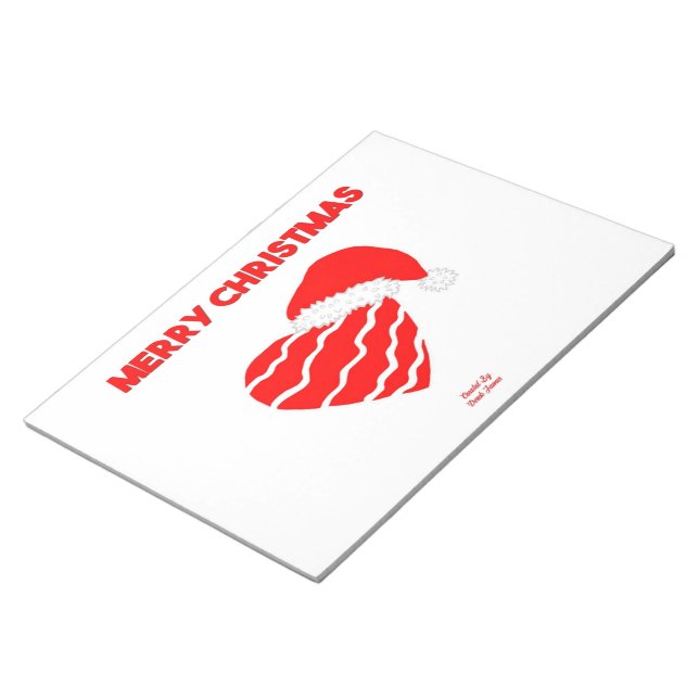 Christmas Santa Heart Notepad (27.9 cm x 21.6 cm) (Angled)