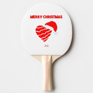 Christmas Santa Heart Ping Pong Paddle