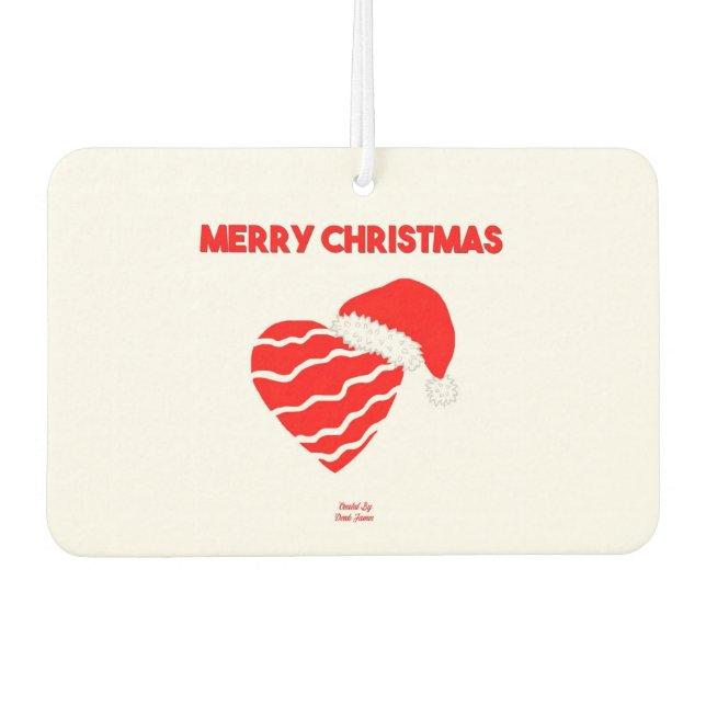 Christmas Santa Heart Rectangle Air Freshener (Front)