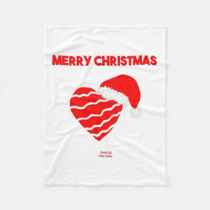 Christmas Santa Heart Small Fleece Blanket