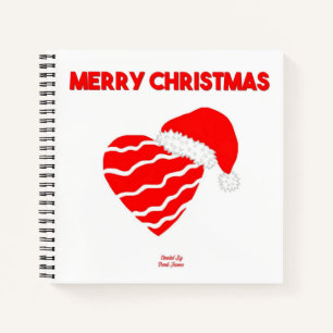 Christmas Santa Heart Spiral Notebook