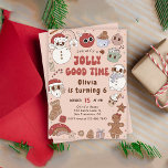 Christmas Santa Hippie Birthday Jolly good time Invitation<br><div class="desc">Christmas Santa Hippie Birthday Jolly good time Invitation</div>