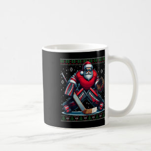 Christmas Santa Hockey Goalie Ugly Christmas Sweat Coffee Mug