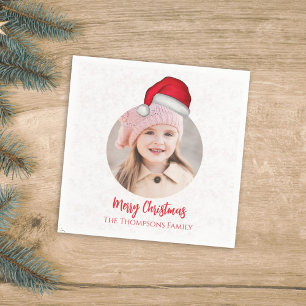 Christmas Santa Holiday Cute Simple Whimsical Hat Napkin