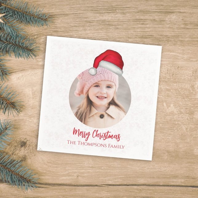 Christmas Santa Holiday Cute Simple Whimsical Hat Napkin (Creator Uploaded)