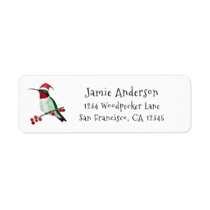 Christmas Santa Hummingbird Return Address Label