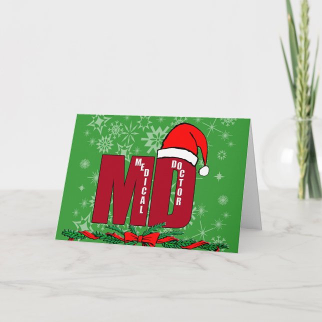 CHRISTMAS SANTA MD - MEDICAL DOCTOR HOLIDAY CARD (Front)