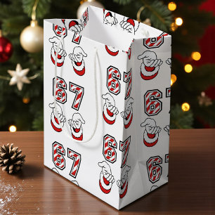 Christmas Santa Meme Six Seven 67 6 7  Medium Gift Bag