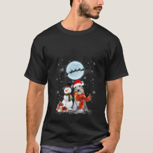 Christmas Santa Miniature Schnauzer Snowman Under T-Shirt