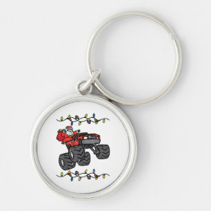 Christmas Santa Monster Truck Boys Kids Toddler Yo Key Ring