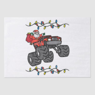 Christmas Santa Monster Truck Boys Kids Toddler Yo Tissue Paper
