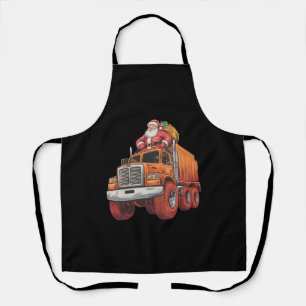 Christmas Santa Monster Truck Xmas Boys Kids Apron