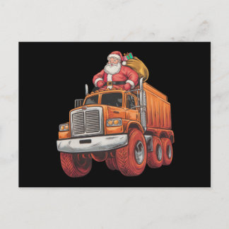 Christmas Santa Monster Truck Xmas Boys Kids  Postcard