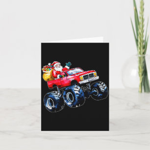 Christmas Santa Monster Truck Xmas Boys Kids Toddl Card