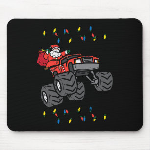 Christmas Santa Monster Truck Xmas Boys Kids Toddl Mouse Pad