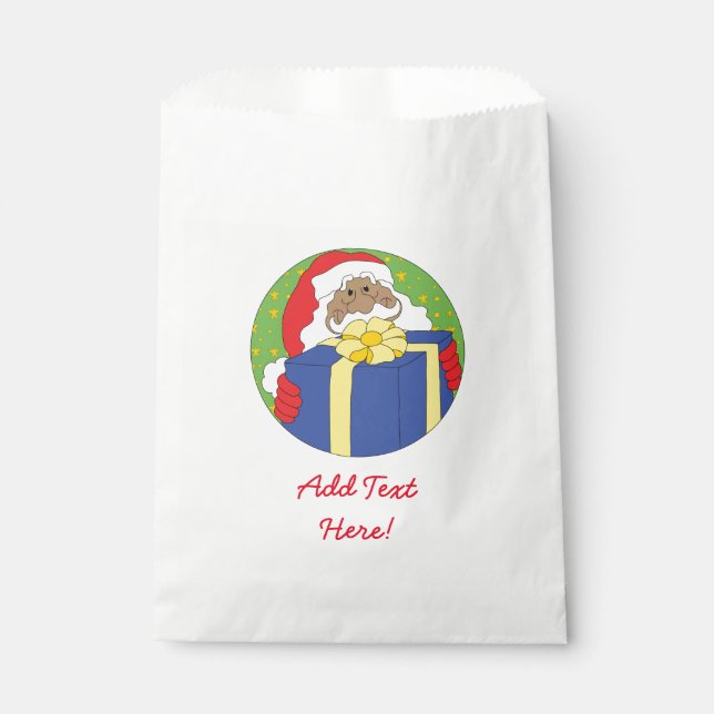Christmas Santa of Colour with Present Favour Bag (Front)
