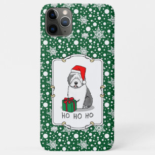 Christmas Santa Old English Sheepdog (Grey 1) Cute iPhone 11 Pro Max Case