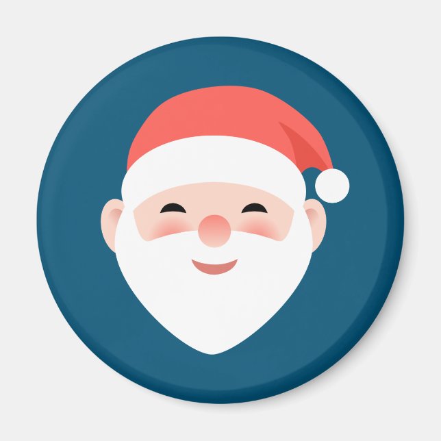 Christmas Santa on Blue Magnet (Front)