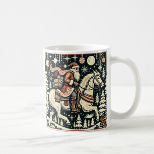 Christmas Santa On Horse Thru Village Coffee Mug