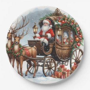 Christmas santa paper plate