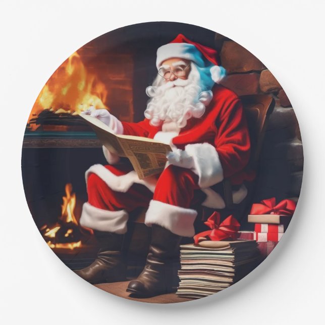 Christmas Santa Paper Plate (Front)