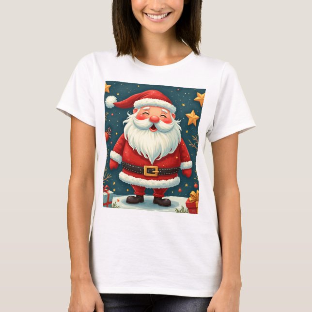 Christmas Santa Pattern T-Shirt (Front)